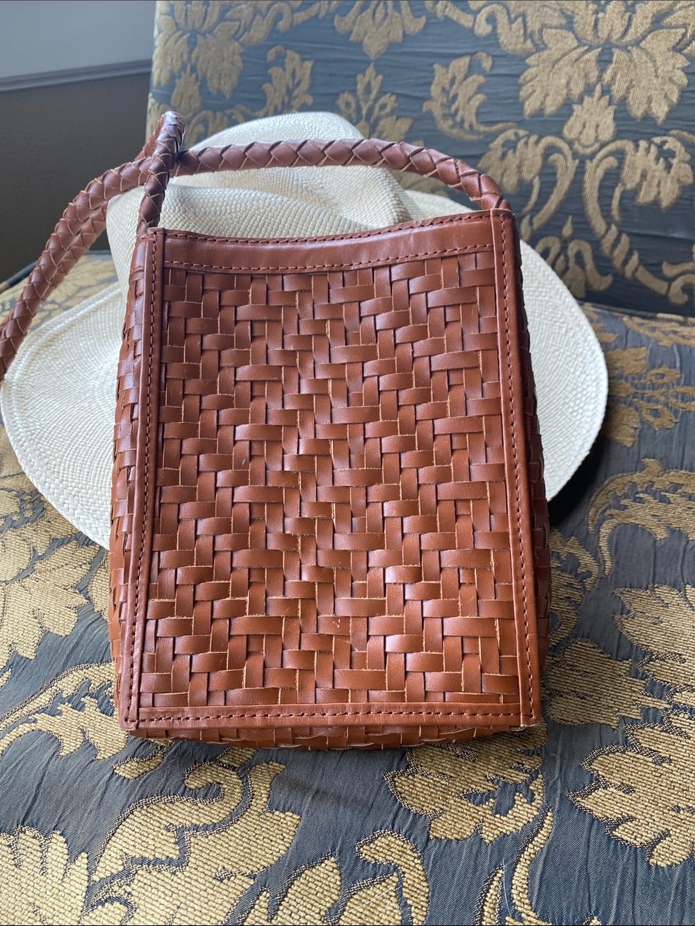 Bembien Porta Woven Leather Crossbody Bag - Sienna - Picture 3 of 6